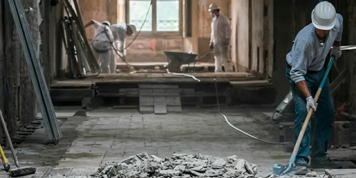 fire damage restoration professionals performing structural cleanup and restoration after a fire in Bradenton, FL